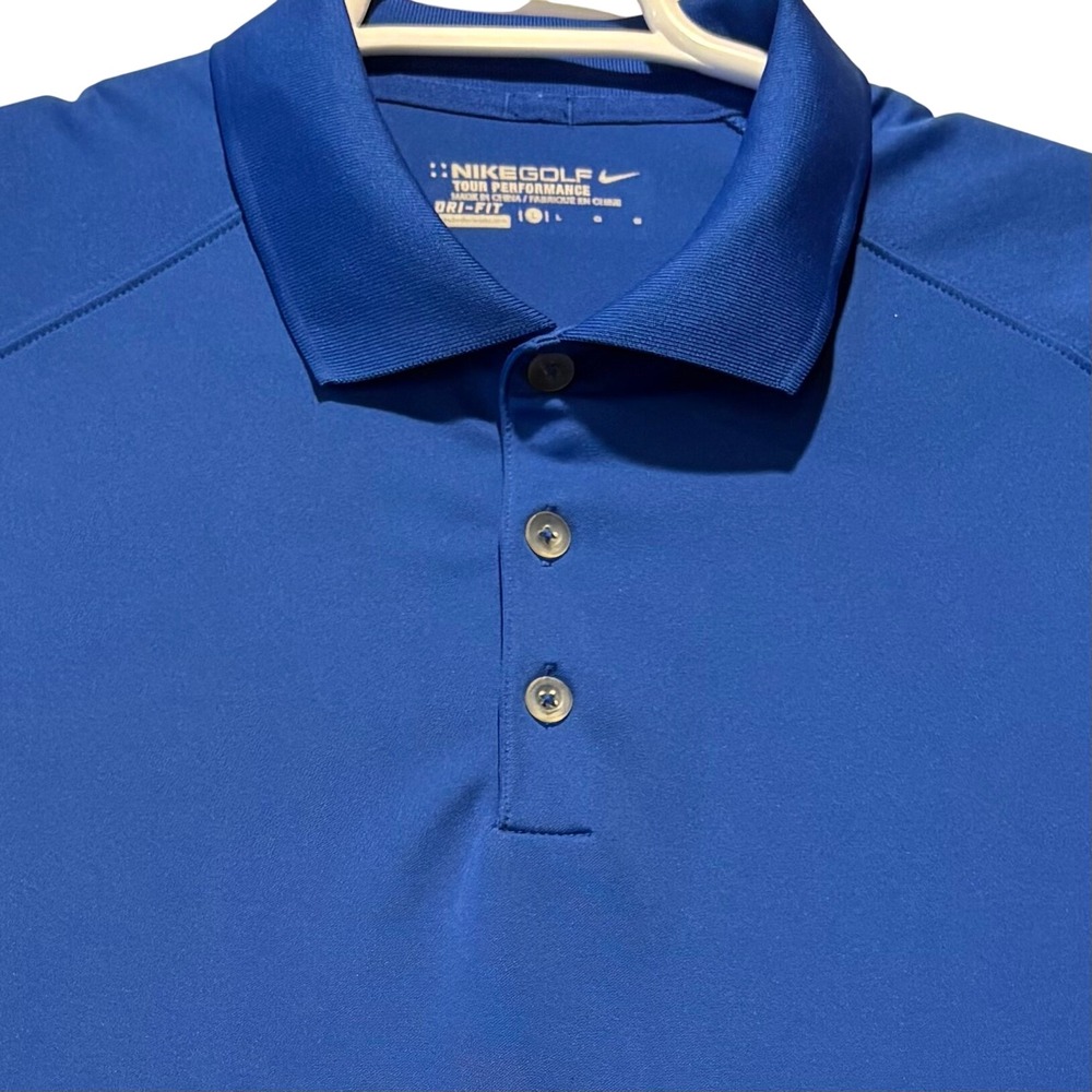 Nike Golf Tour Performance Dri FIT Blue Polo Shirt Men's Size L